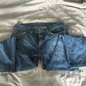 True Religion Blue Ricky Straight Jeans Classic Denim Style